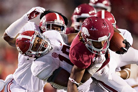 Oct 14, 2023 · How to Watch Alabama vs. Arkansas. When: Saturday, October 14, 2023 at 12:00 PM ET Location: Bryant-Denny Stadium in Tuscaloosa, Alabama TV: Watch on ESPN Alabama's 2023 Schedule 
